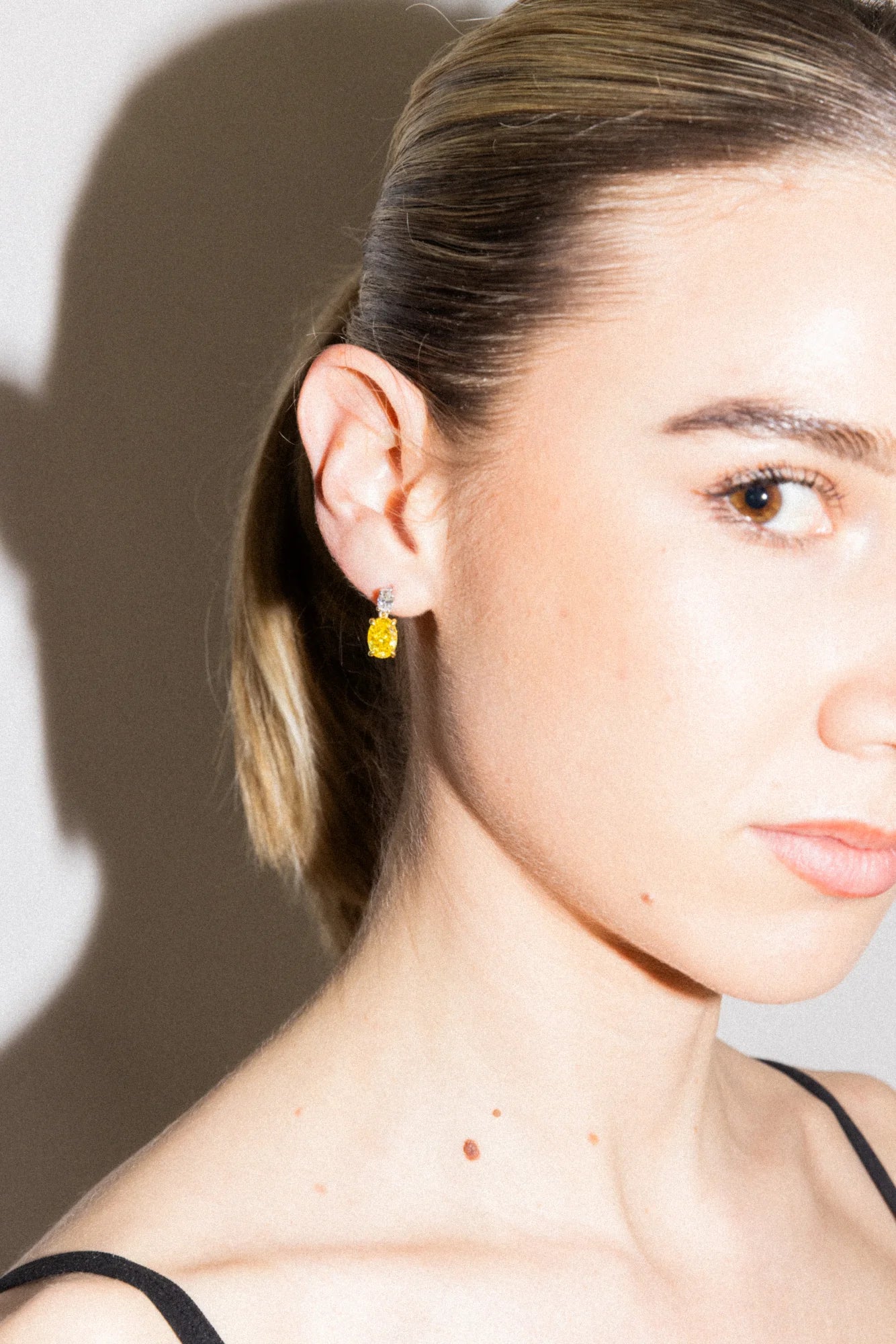 Aura Drop Earrings Yellow Diamond