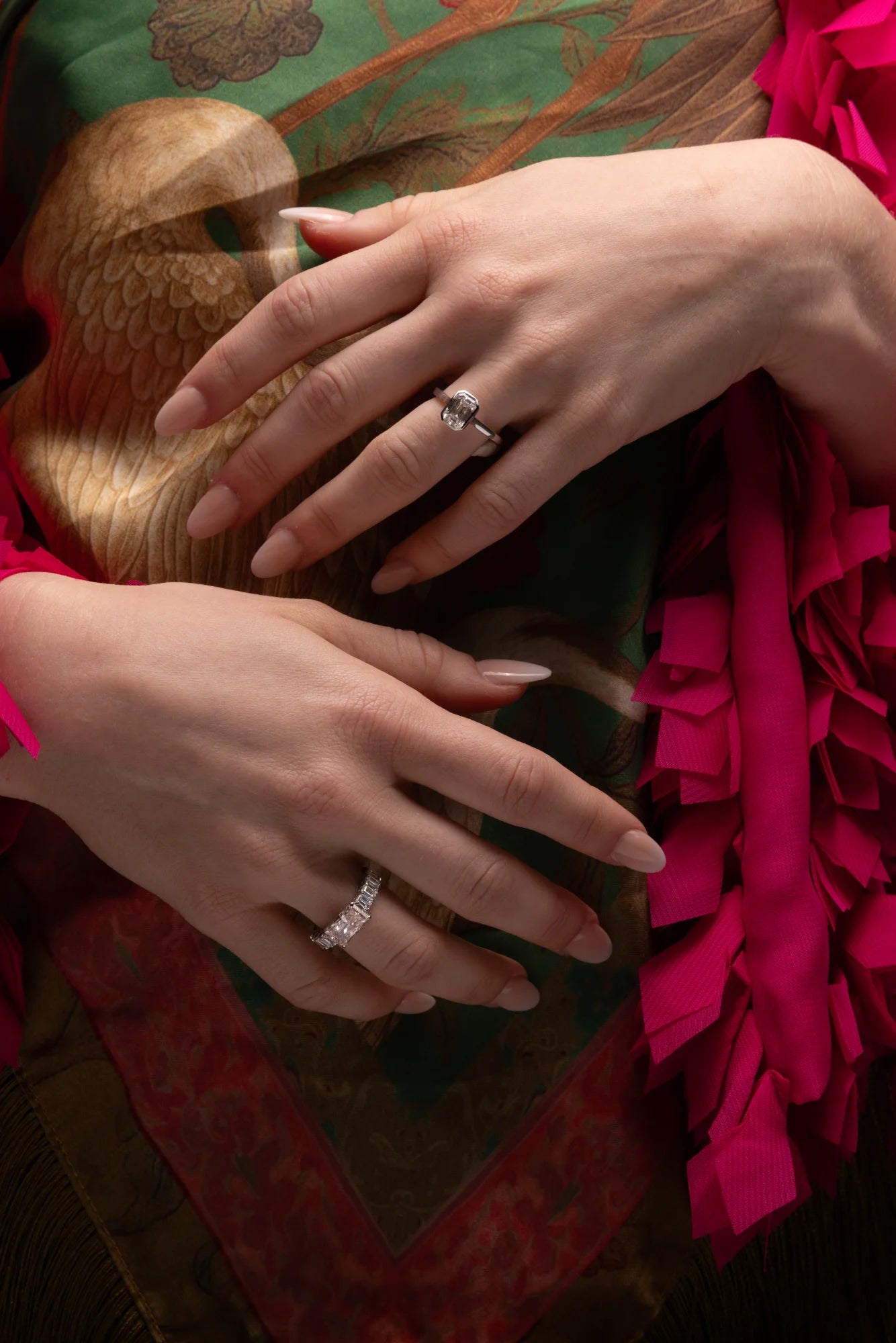 Aura East-West Ring Pink Diamond