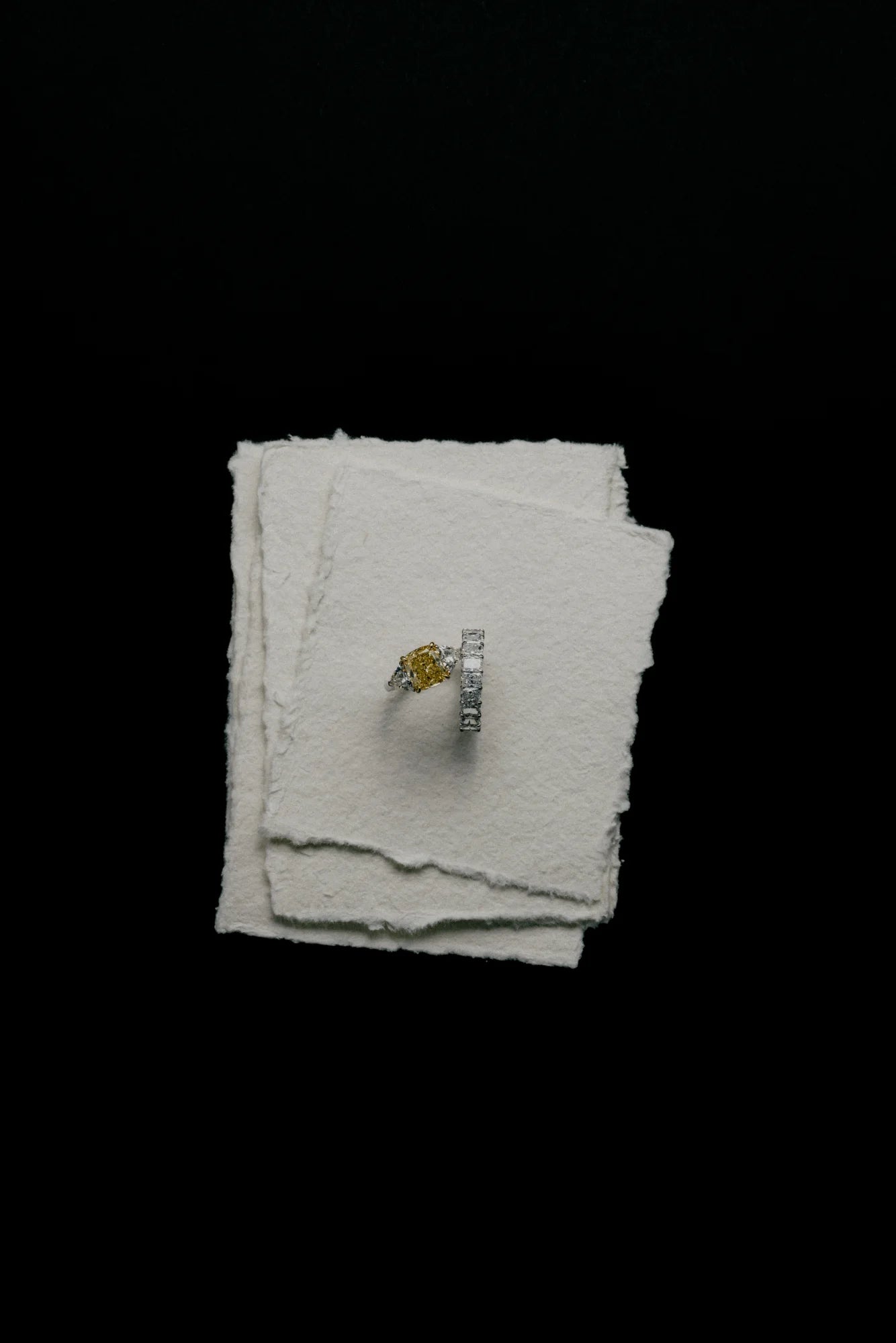 Aura Trilogy Cushion Ring Yellow Diamond