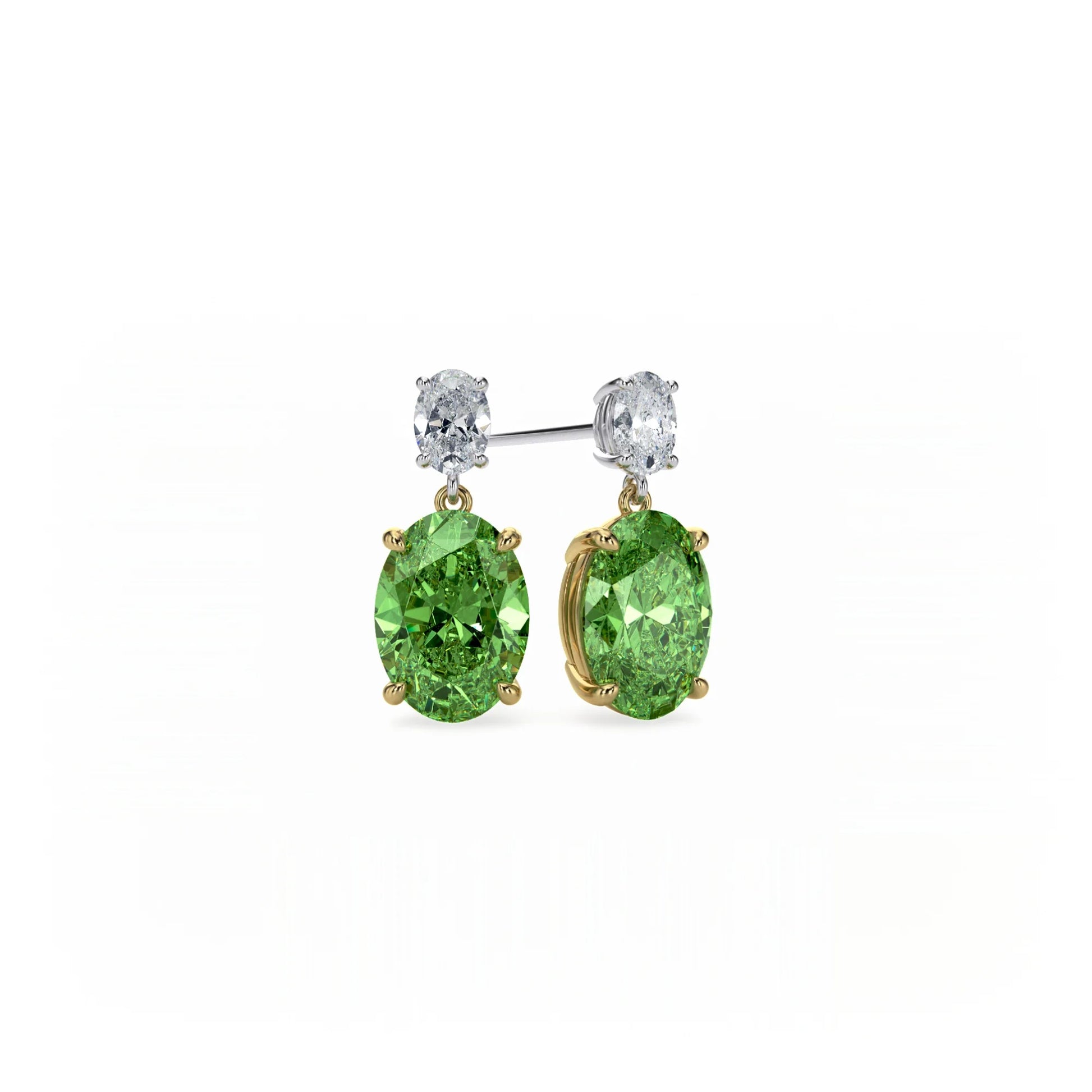 Aura Drop Earrings Green Diamond