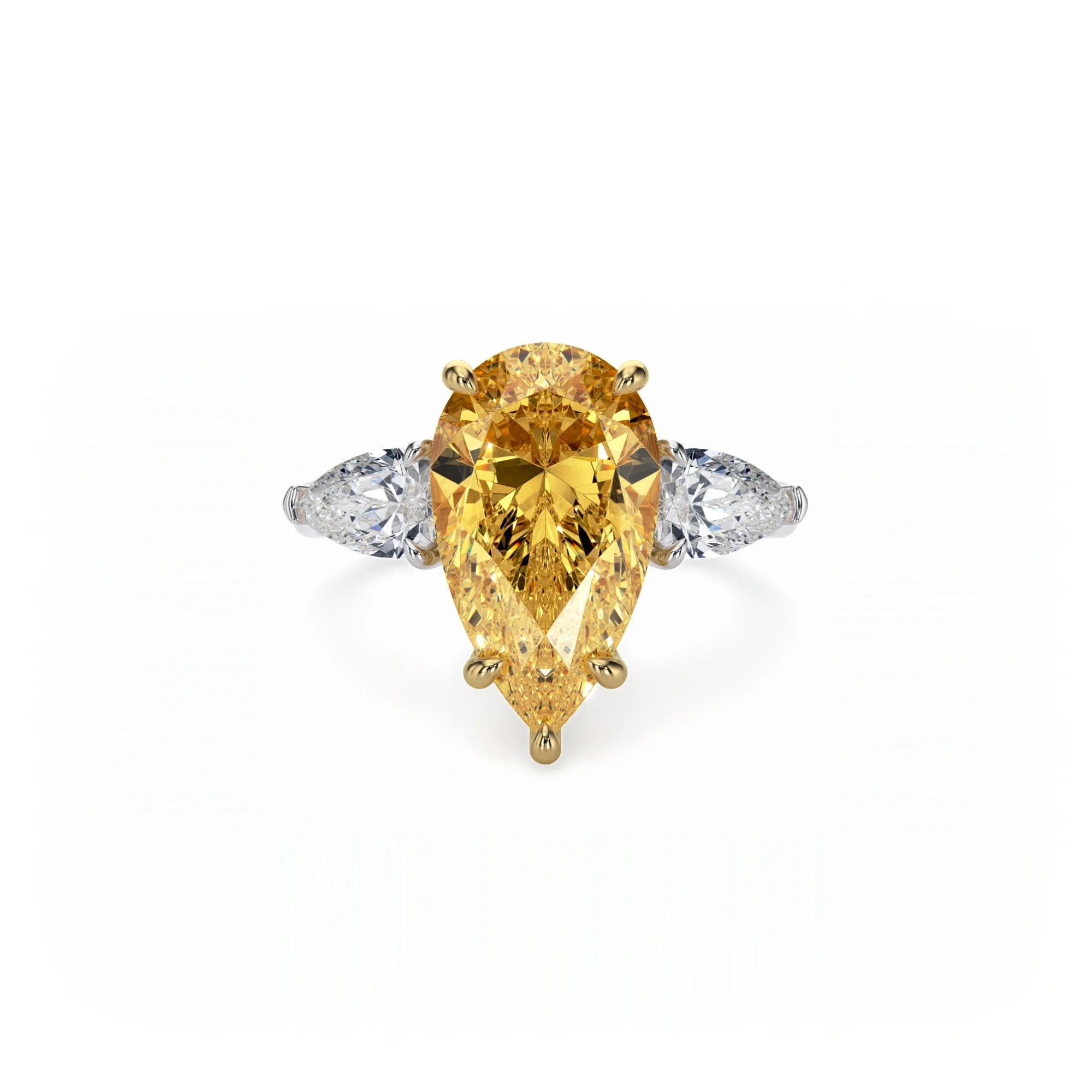 Aura Trilogy Pear Ring Yellow Diamond