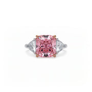 Aura Trilogy Cushion Ring Pink Diamond