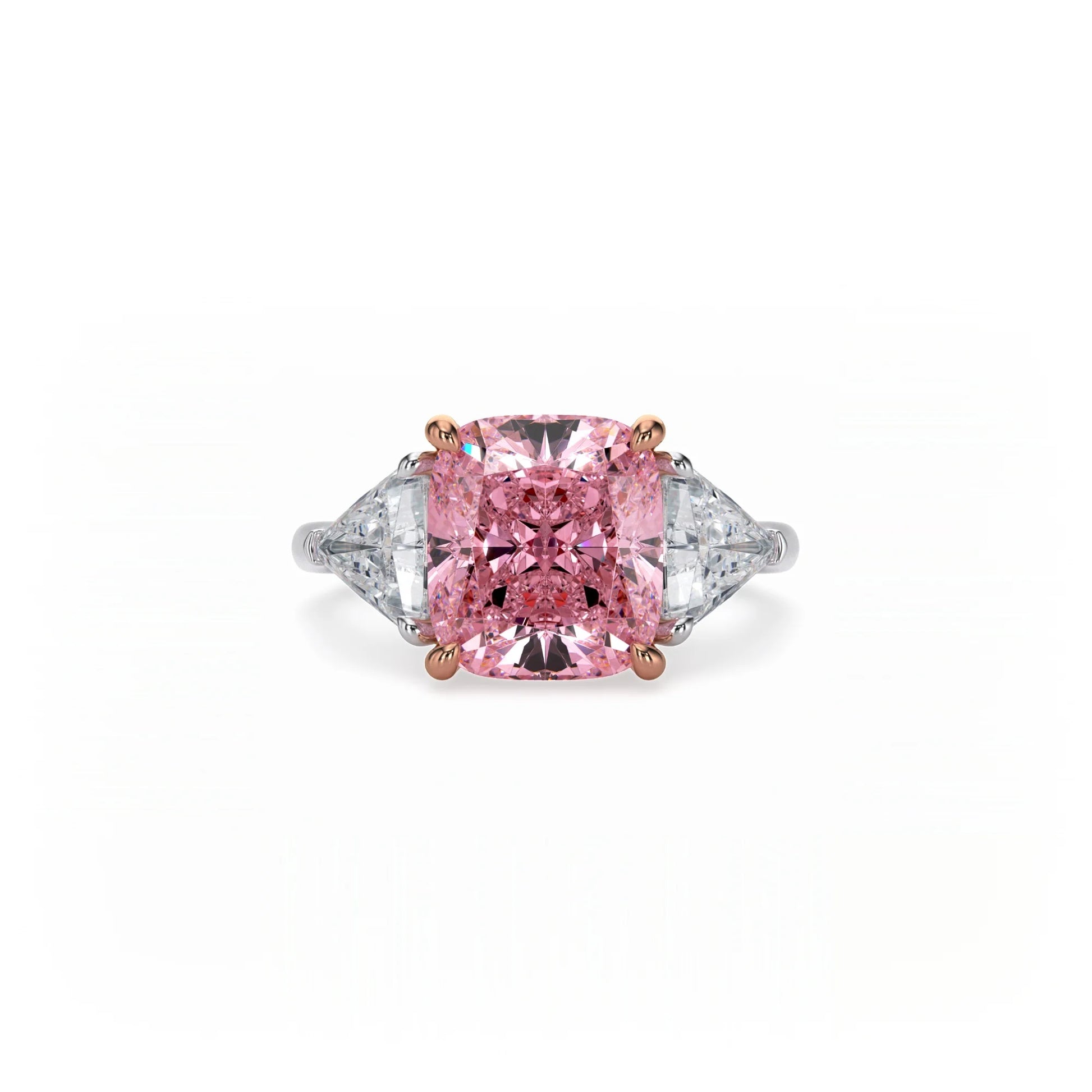 Aura Trilogy Cushion Ring Pink Diamond