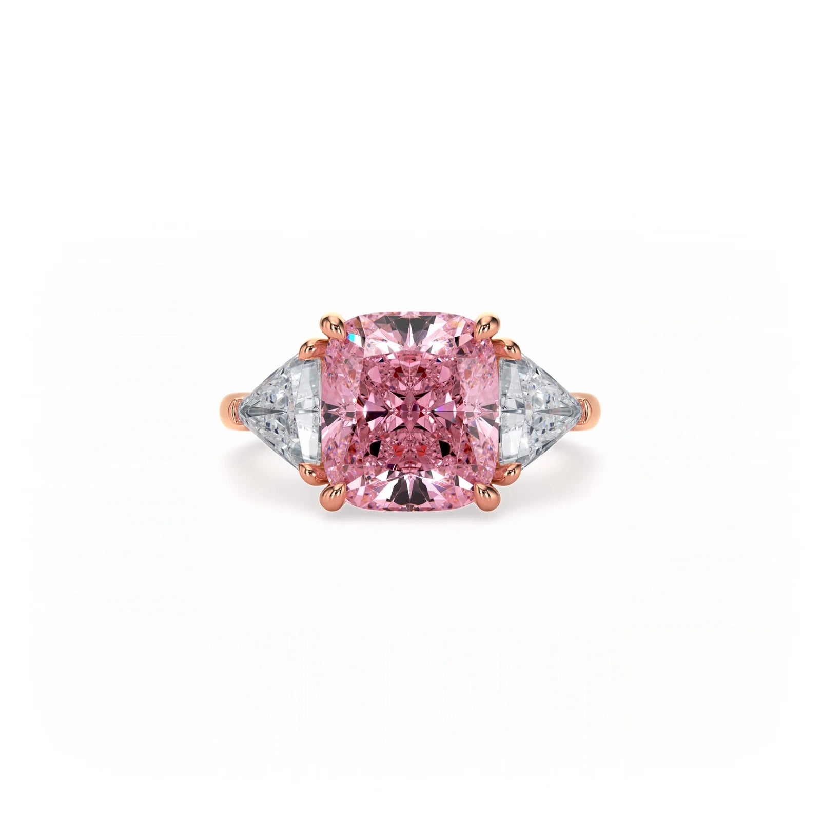 Aura Trilogy Cushion Ring Pink Diamond