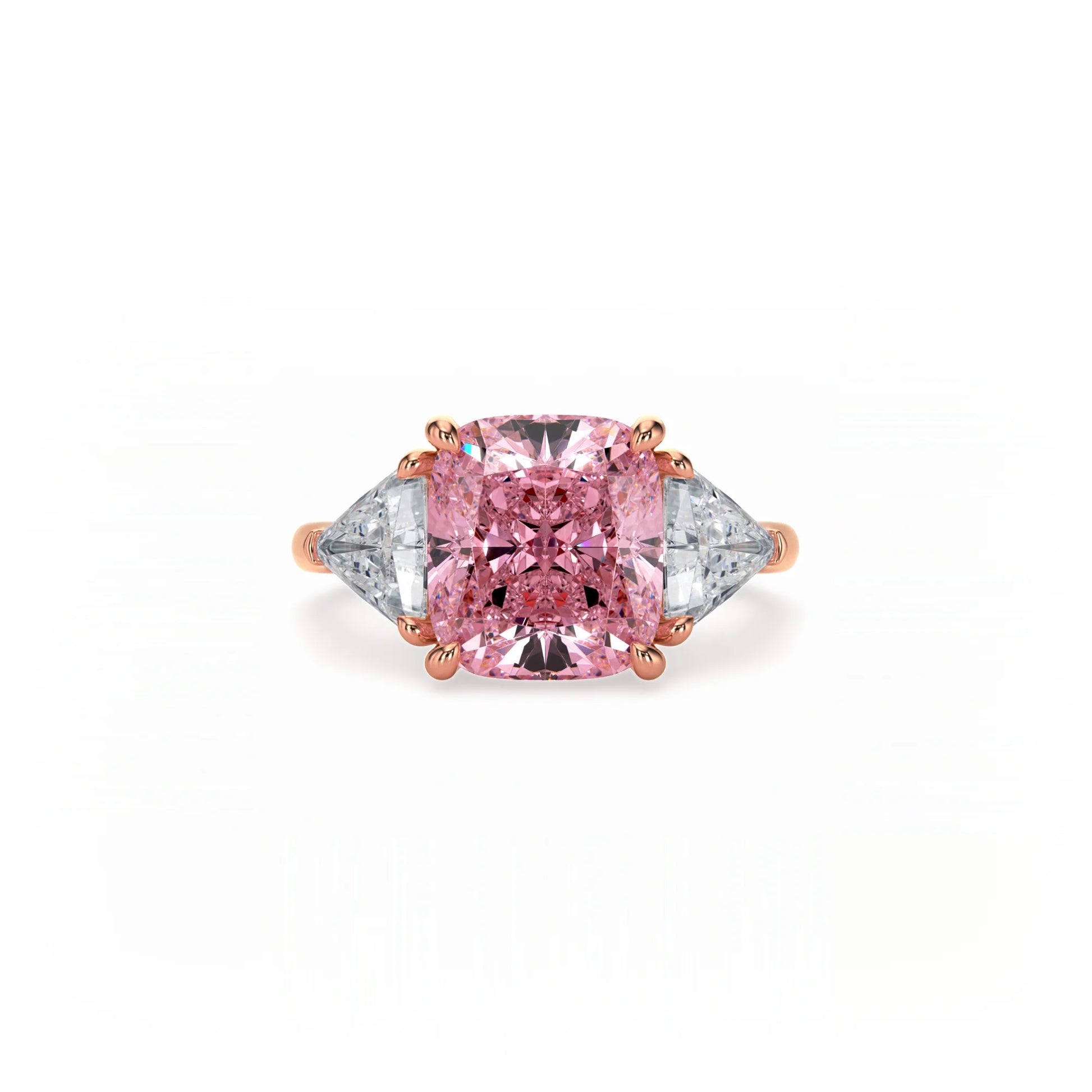 Aura Trilogy Cushion Ring Pink Diamond