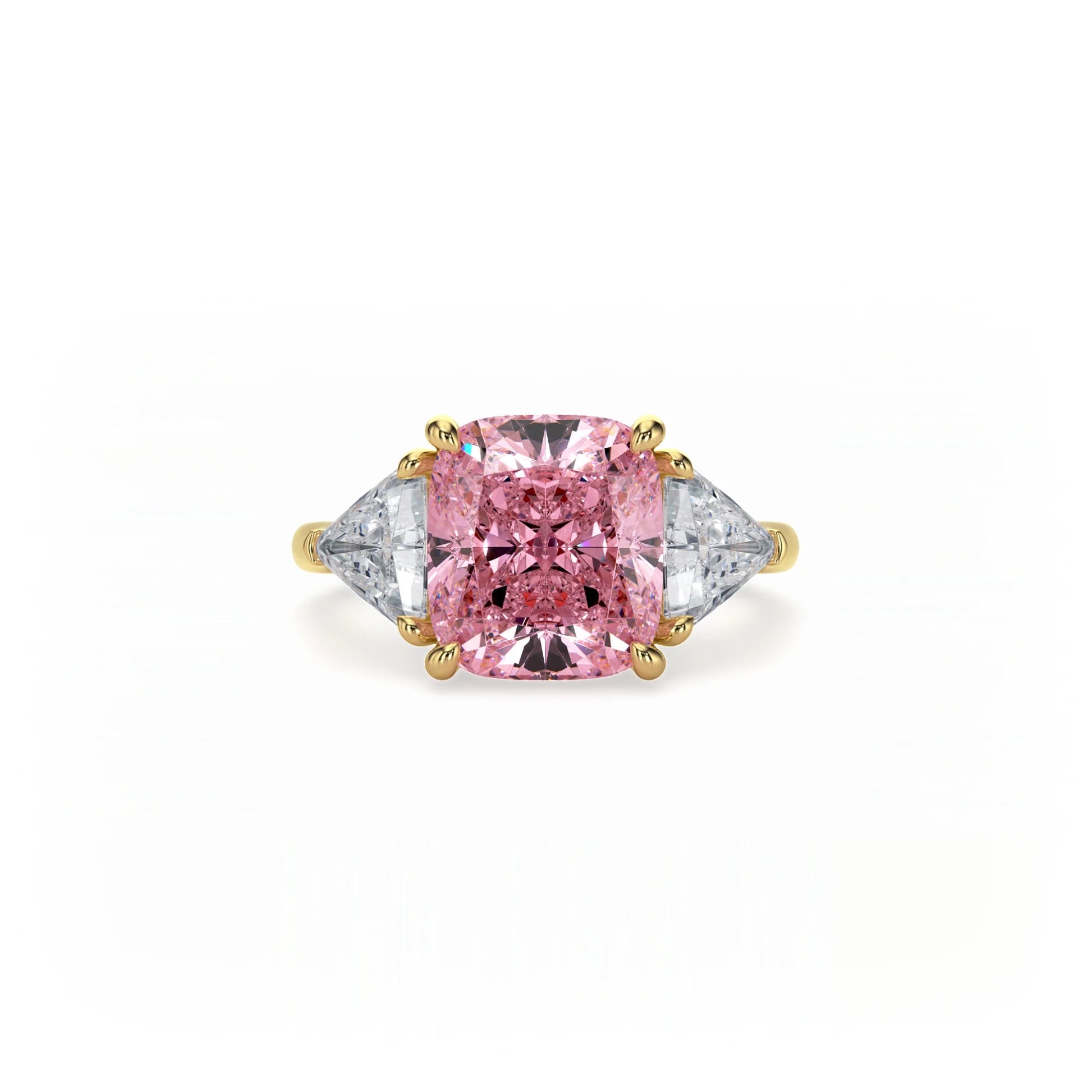 Aura Trilogy Cushion Ring Pink Diamond