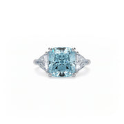 Aura Trilogy Cushion Ring Blue Diamond