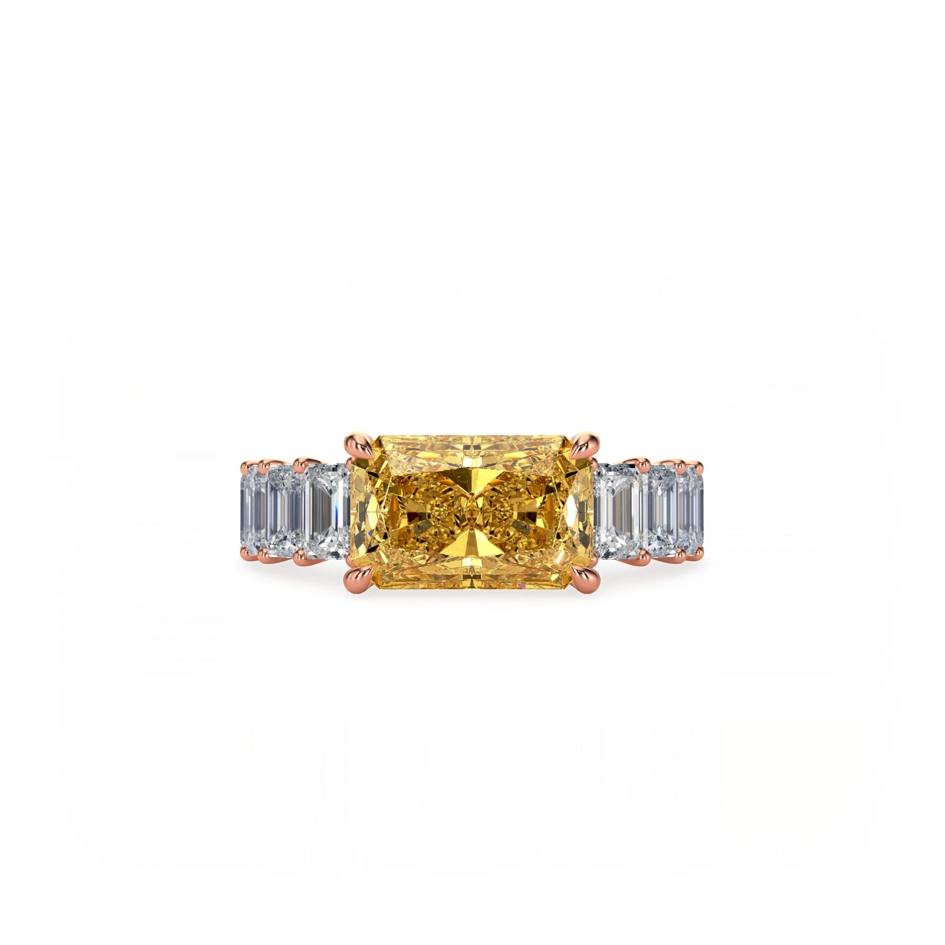 Aura East-West Ring Yellow Diamond