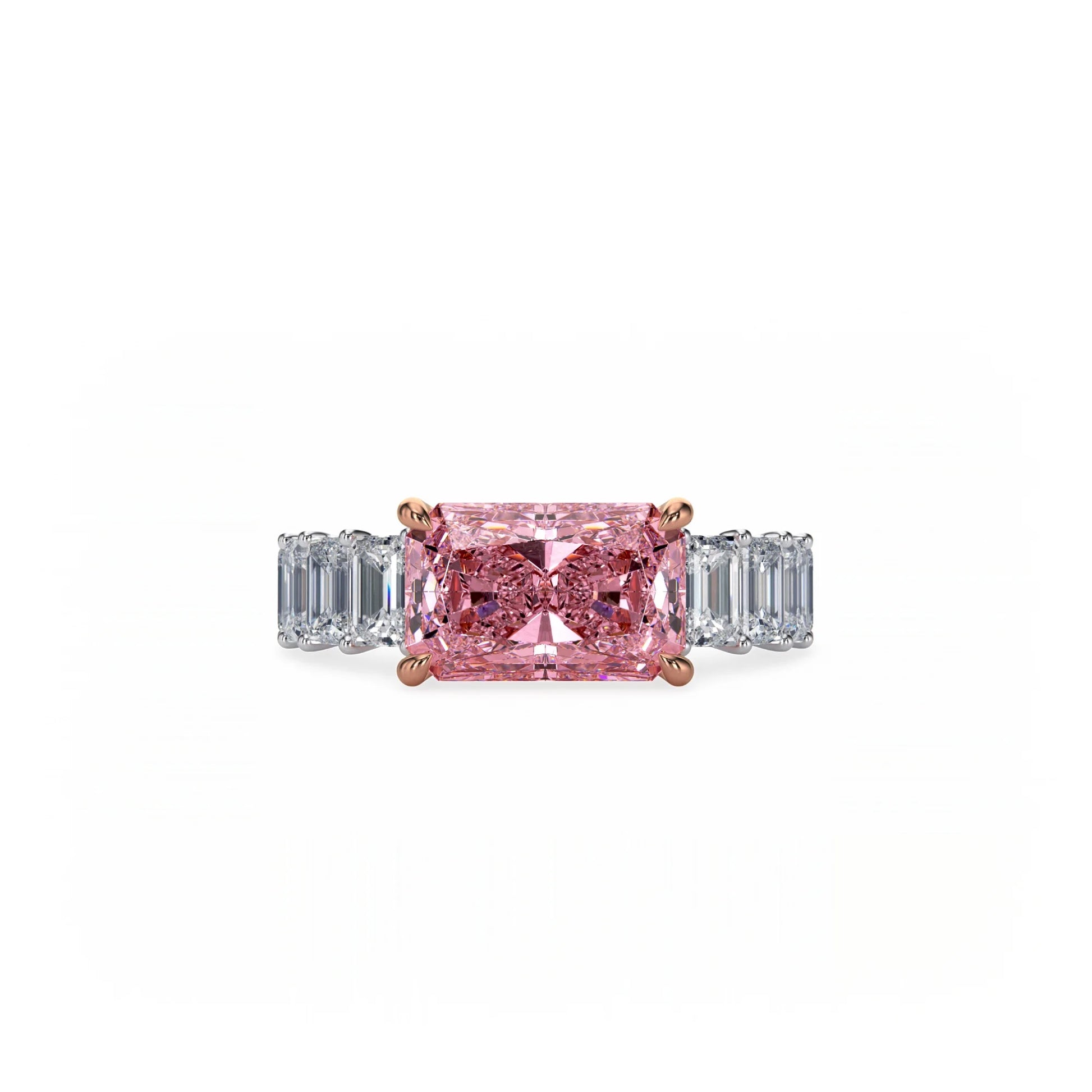 Aura East-West Ring Pink Diamond