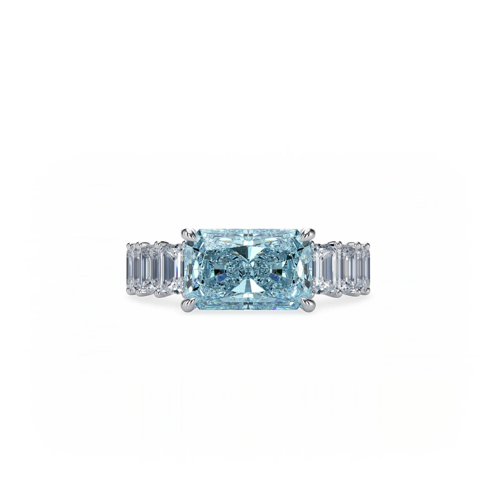 Aura East-West Ring Blue Diamond