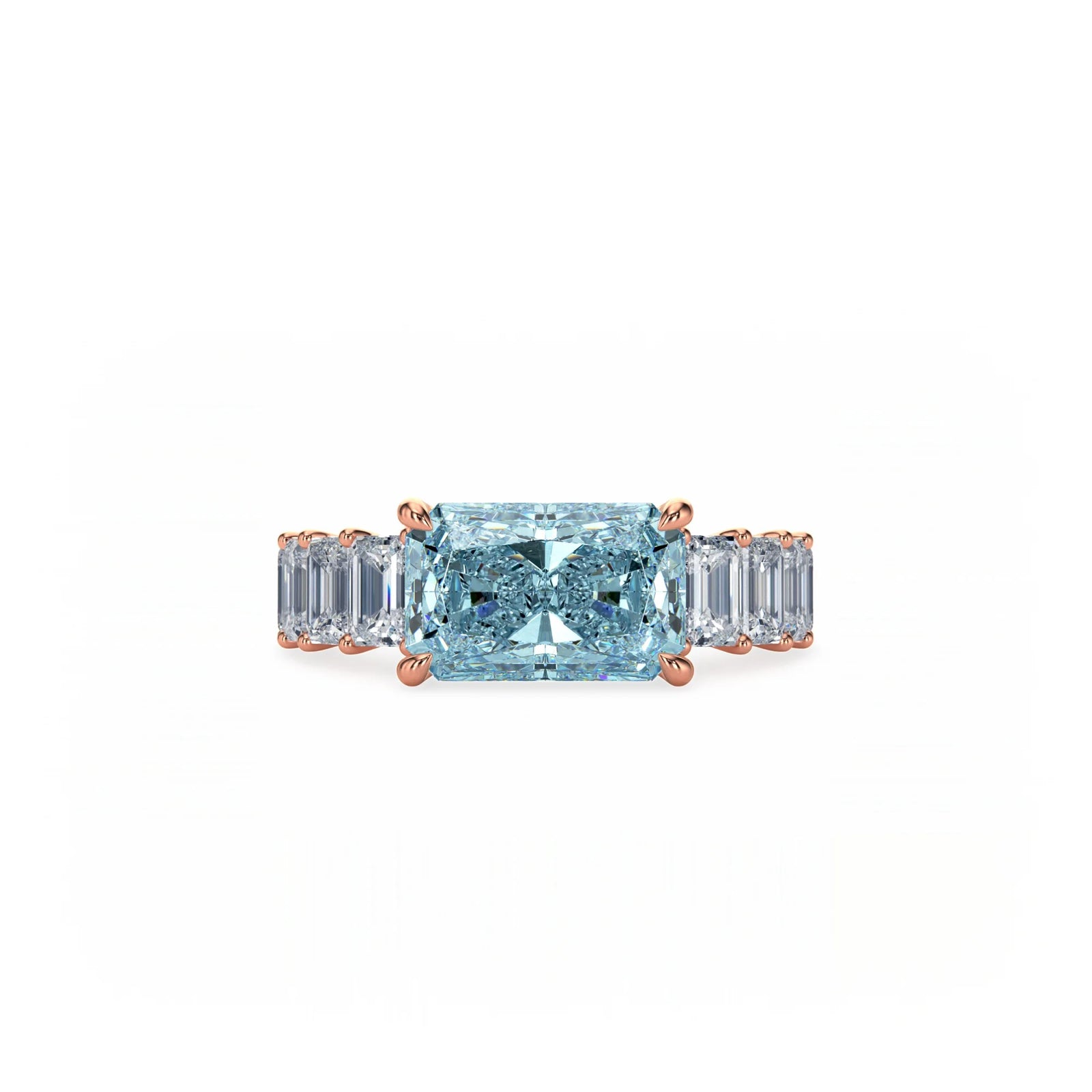 Aura East-West Ring Blue Diamond
