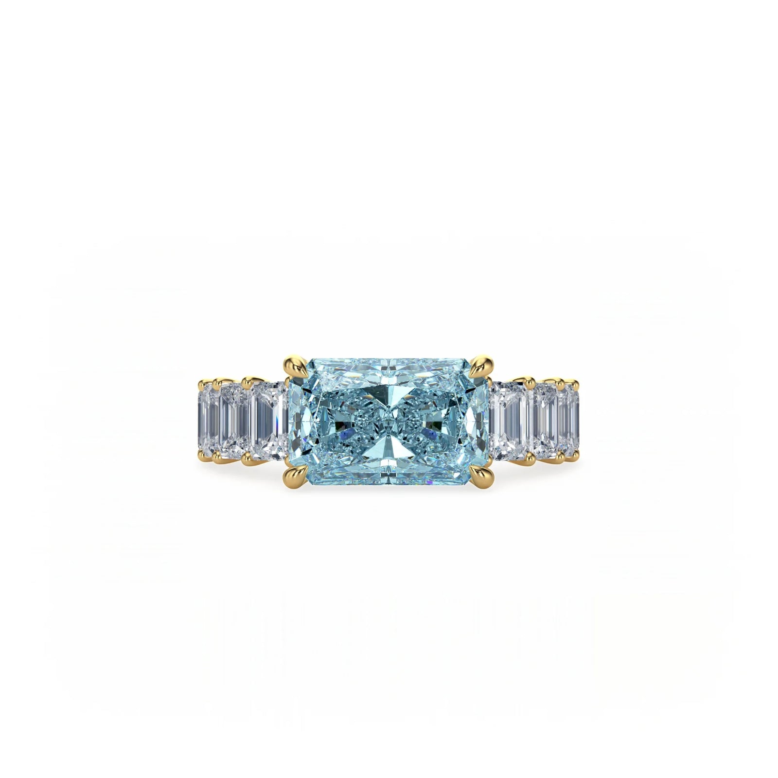 Aura East-West Ring Blue Diamond