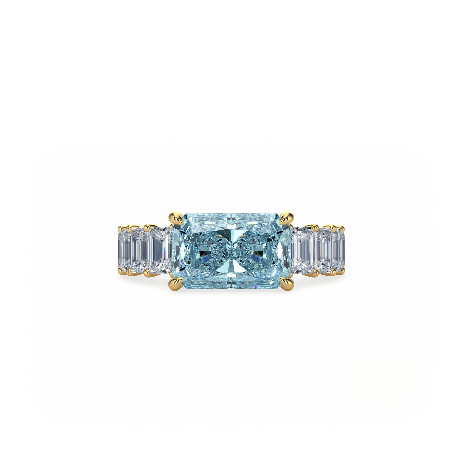 Aura East-West Ring Blue Diamond