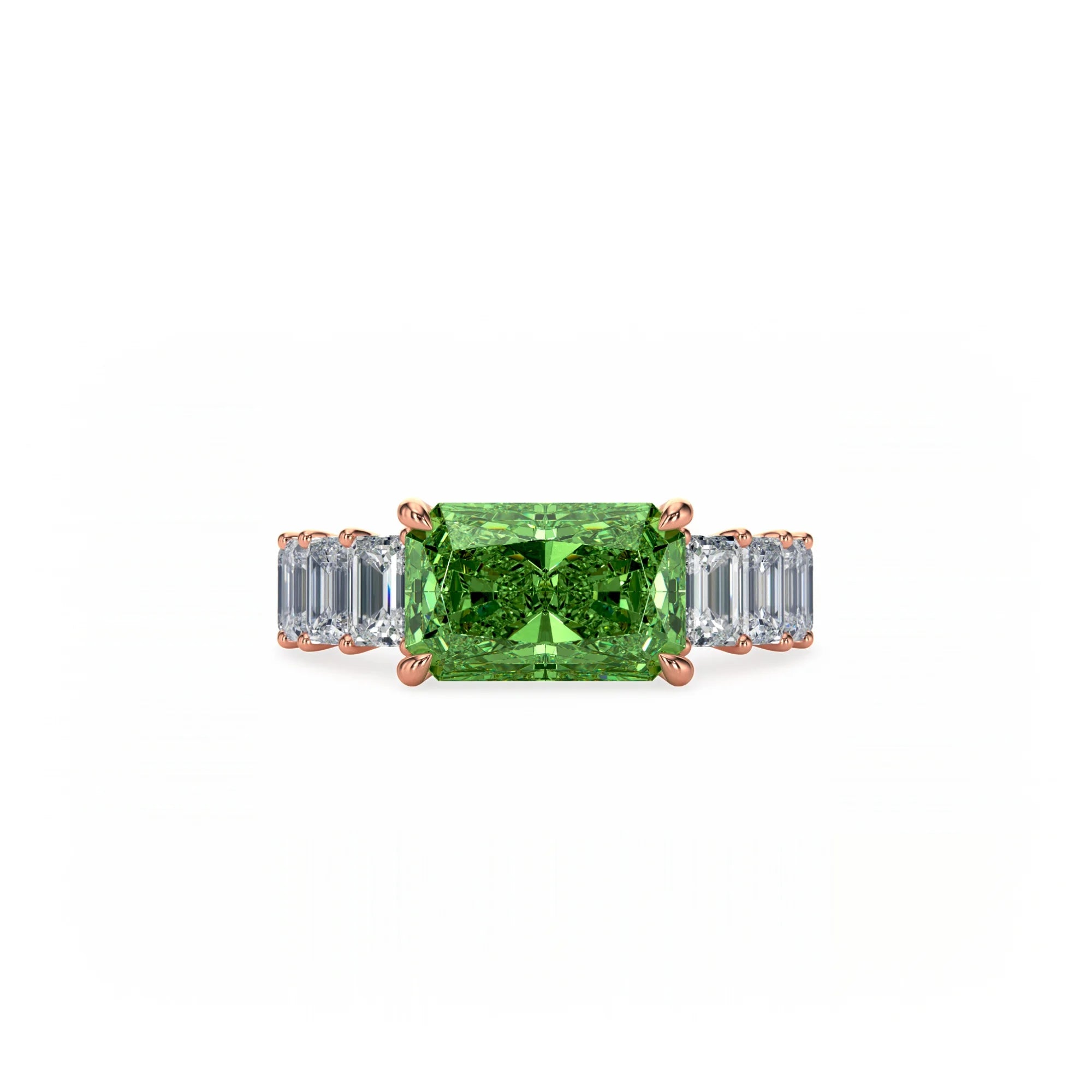 Aura East-West Ring Green Diamond