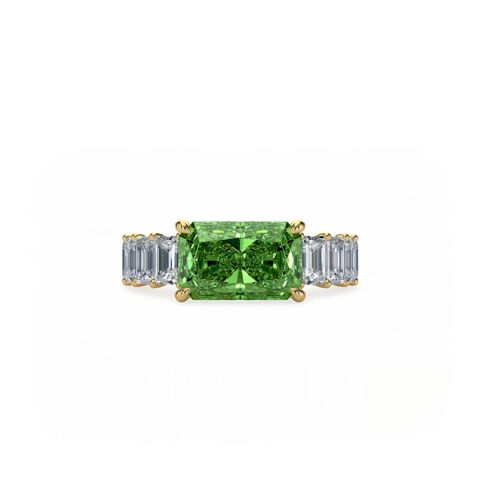 Aura East-West Ring Green Diamond