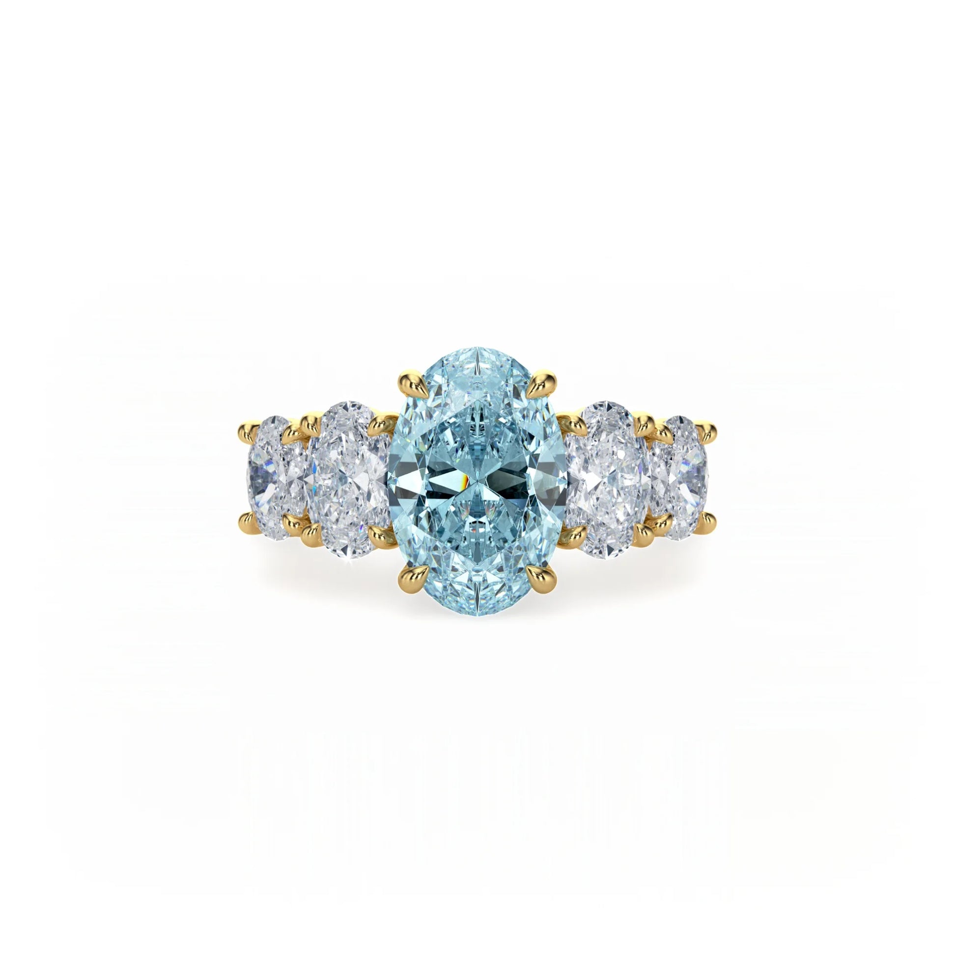 Aura Five Stone Ring Blue Diamond