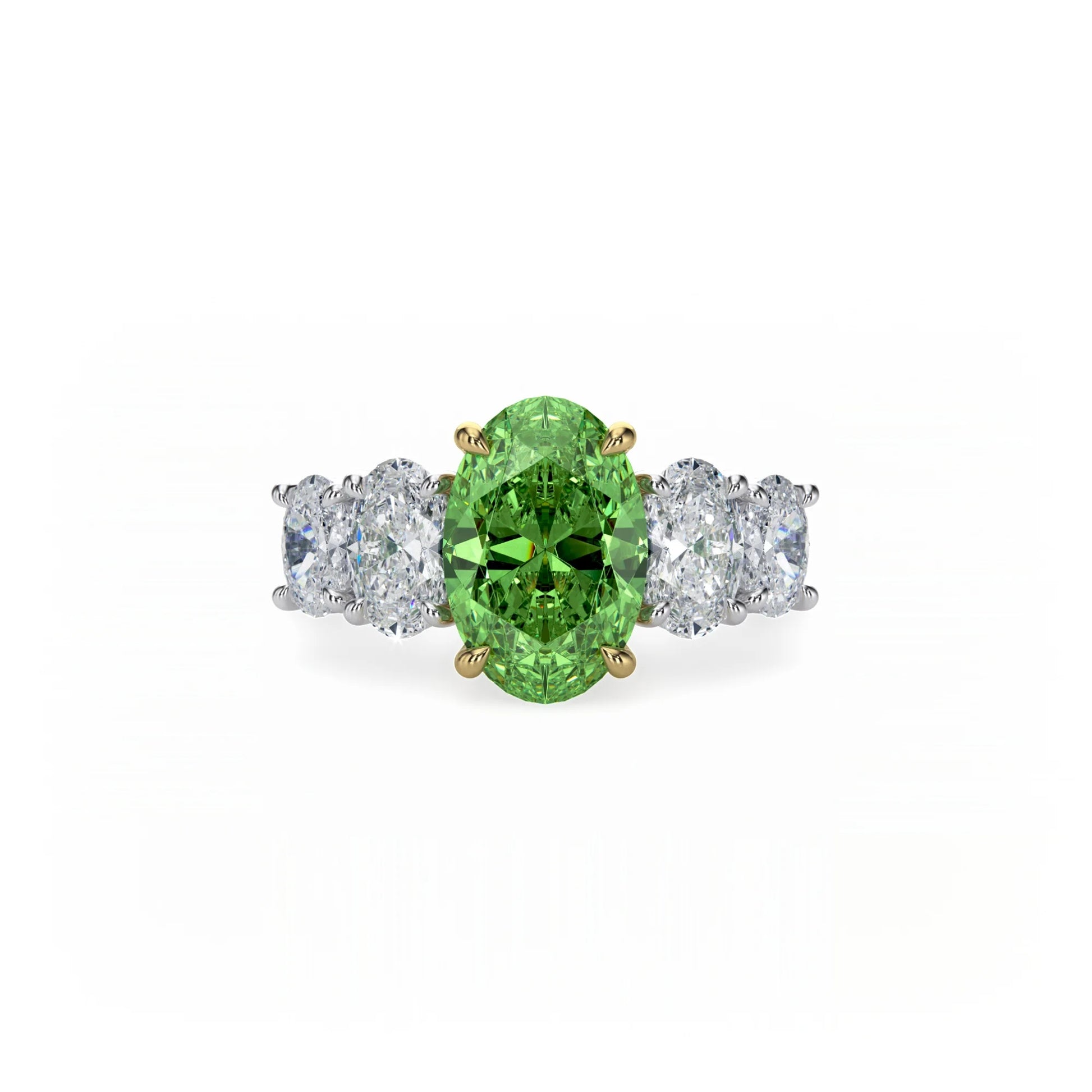 Aura Five Stone Ring Green Diamond